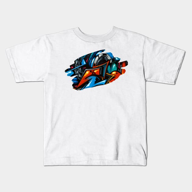 Urban Graffiti Splash Art Print Kids T-Shirt by Auto-Prints